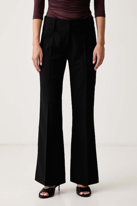 Le Privé Spodnie garniturowe damskie ARLETTE TROUSERS NOIR czarne high waist LP00830
