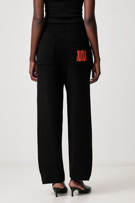 WRSTBHVR NERIAN kalhoty z merino vlny dámské černé high waist U8026GT