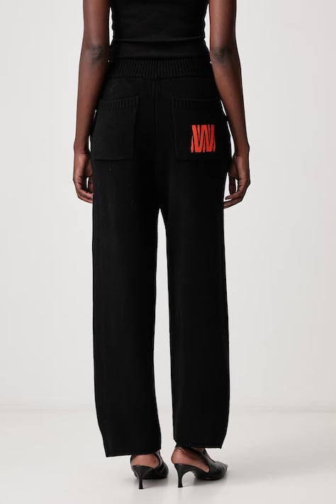 WRSTBHVR NERIAN kalhoty z merino vlny dámské černé high waist U8026GT