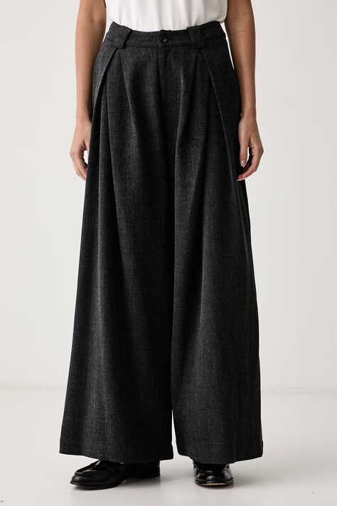 Eleh Spodnie garniturowe damskie szare high waist EFW260194