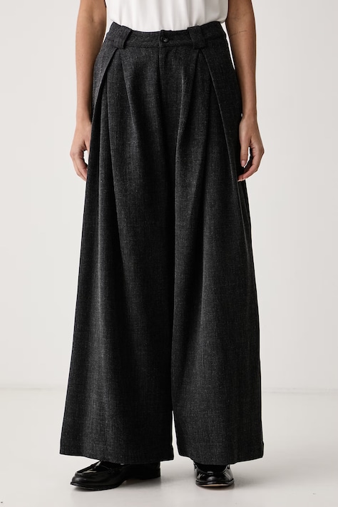 Eleh Spodnie garniturowe damskie szare high waist EFW260194