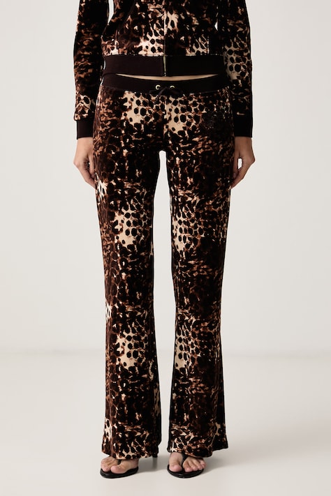 Juicy Couture Спортивные штаны для женщин ABSTRACT ANIMAL CAISA коричневые low waist JCWBJ226339
