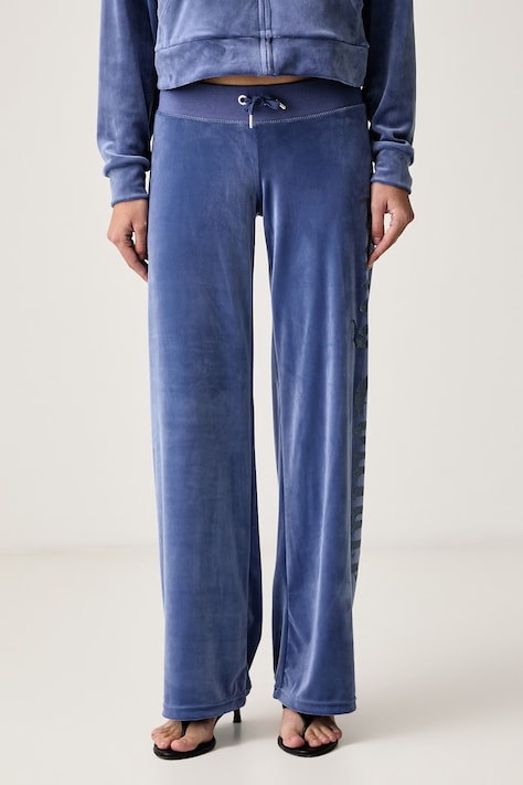 Juicy Couture Спортен панталон дамски OLD GOTHIC OG STRAIGHT виолетов с ниска талия JCWBJ226334