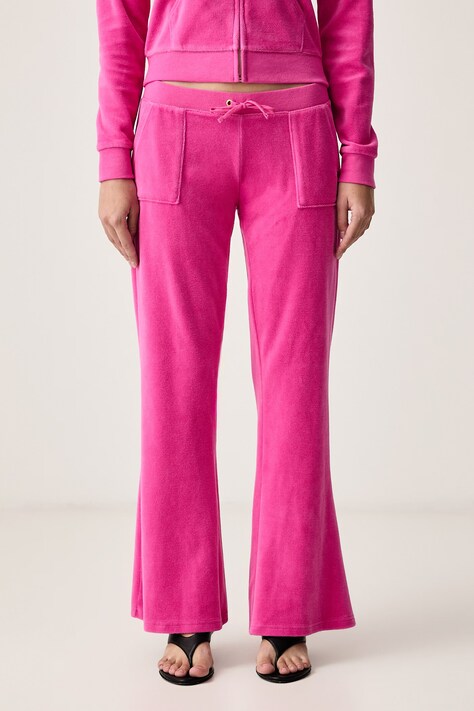 Juicy Couture Melegítő női velúr WASHED CAISA ULTRA LOW RISE rózsaszín alacsony derék JCGBJ226014