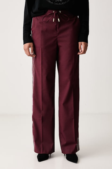 Lola Casademunt Spodnie damskie bordowe high waist MF2614022