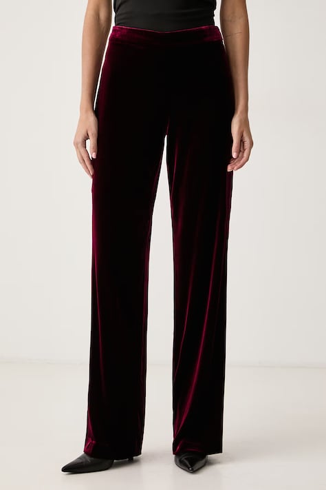 Luisa Spagnoli Spodnie wide leg damskie z dodatkiem jedwabiu Offida bordowe high waist 543916