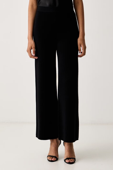 Luisa Spagnoli Spodnie damskie wełniane Modine czarne high waist 100532