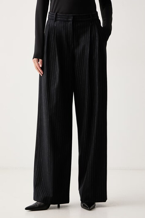 Luisa Spagnoli Spodnie damskie z wiskozą Ortiga czarne high waist 543468