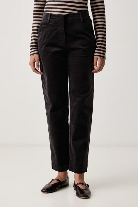 Marc O'Polo Spodnie damskie welurowe szare high waist 5000010399