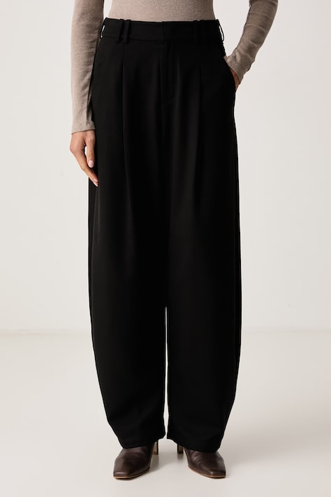 Marc O'Polo Spodnie garniturowe damskie czarne high waist 5000013012