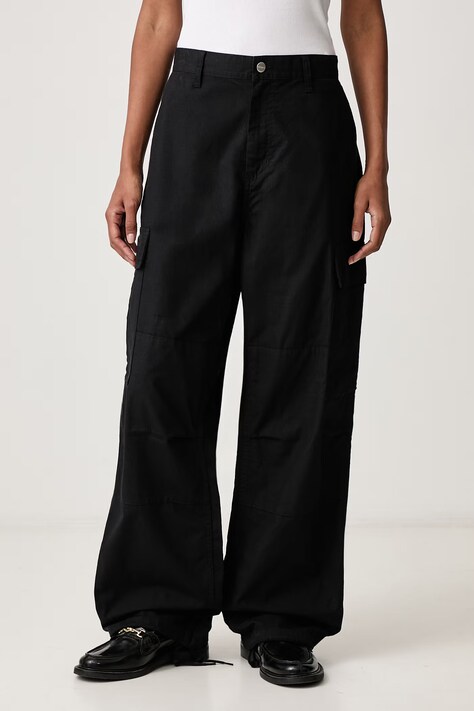 Carhartt WIP Brandon Cargo Pant spodnie cargo bawełniane męskie czarne regular waist I037582