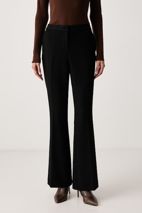 DKNY Spodnie flare damskie czarne regular waist UG6PM733
