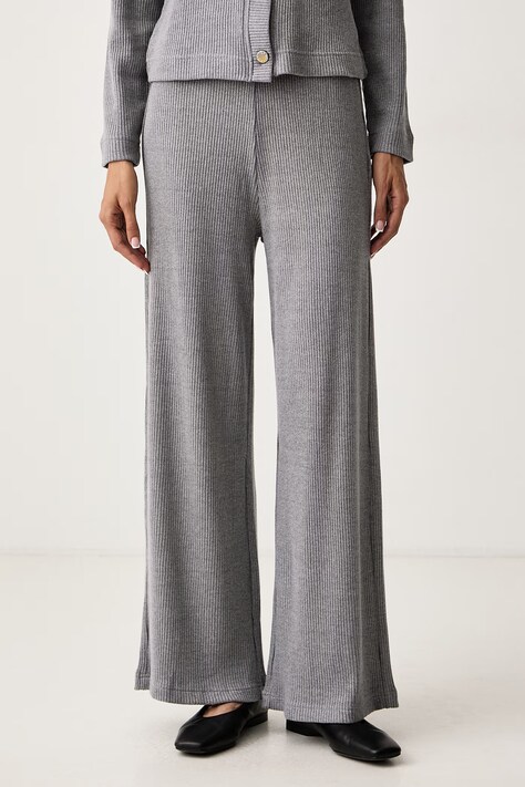 DKNY Spodnie dresowe damskie szare high waist DJ6P3178