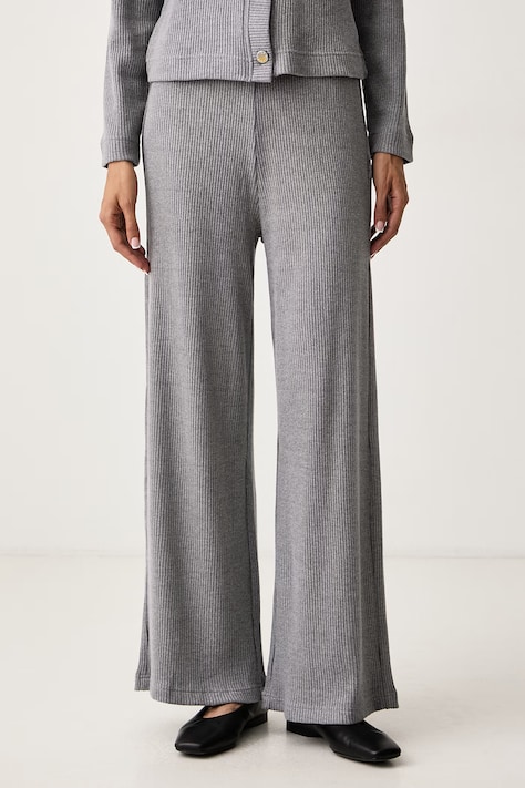 DKNY Spodnie dresowe damskie szare high waist DJ6P3178