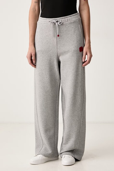 Max&Co. Spodnie dresowe damskie z bawełną CAPSULA szare regular waist 2626786043200