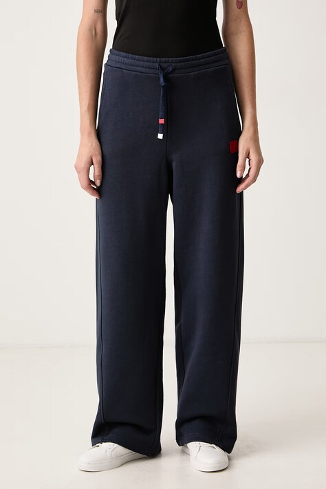 Max&Co. Spodnie dresowe damskie z bawełną CAPSULA granatowe regular waist 2626786043200