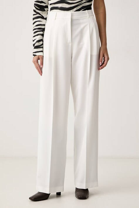 Patrizia Pepe Spodnie damskie beżowe high waist 2P0112 A498