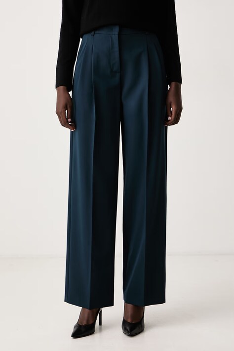 Patrizia Pepe Spodnie damskie niebieskie high waist 2P0112 A498