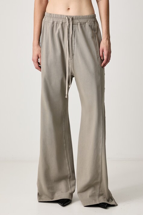 Rick Owens DRKSHDW Wide pusher спортен панталон от памук дамски бежов с висока талия DS02F6336 RIG