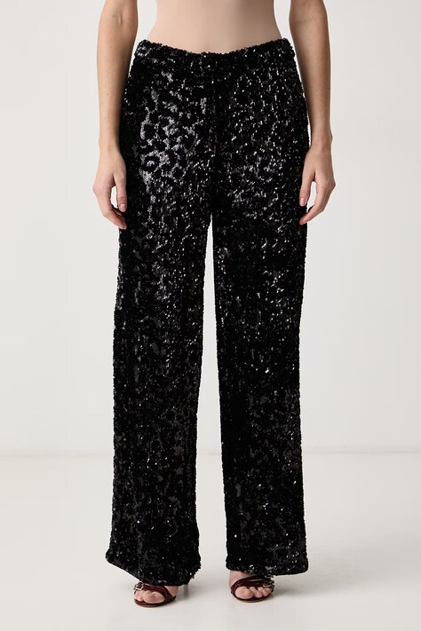 iBlues Nohavice dámske IBLPAPPINO čierne high waist 2627786012200