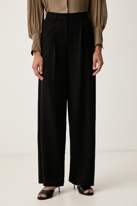 iBlues Kalhoty dámské s viskózou IBLBABA černé high waist 2627136072200