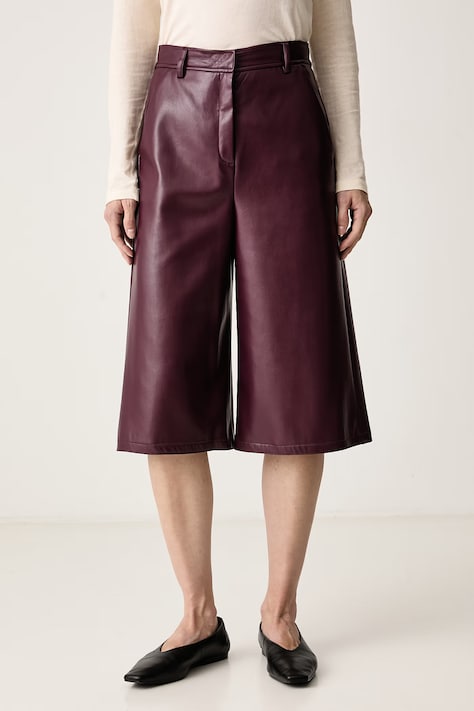 Marella Брюки для женщин из искусственной кожи Emme by Marella фиолетовые high waist 2625786052200