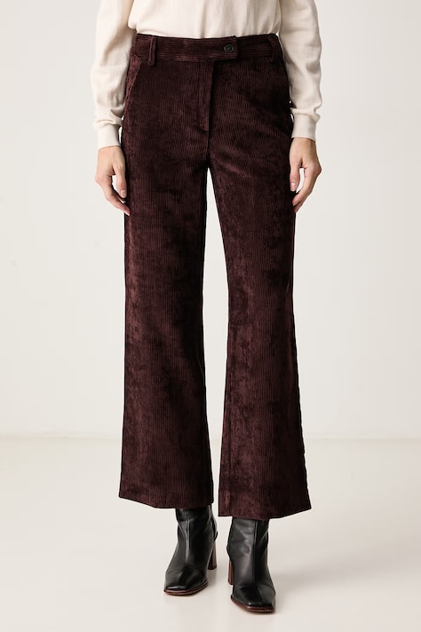 Marella Брюки straight женские вельветовые Emme by Marella бордо high waist 2625136102200