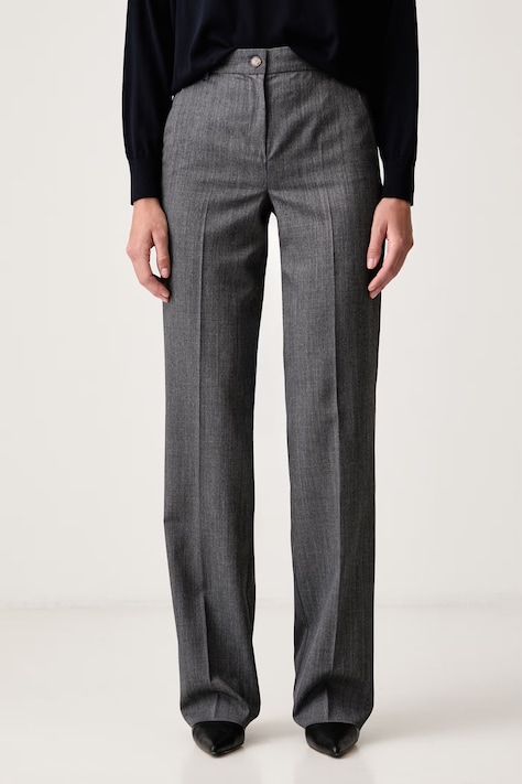 Marella spodnie straight damskie z dodatkiem wełny MLSNEMBO szare high waist 2623136104200