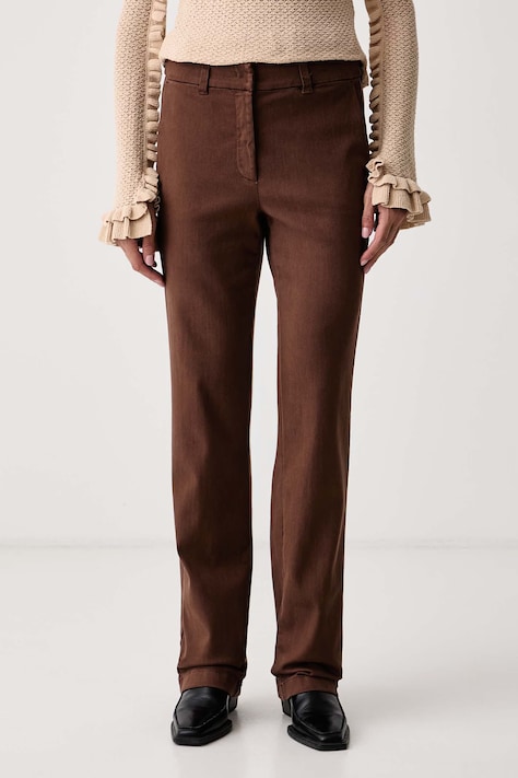 Marella Nohavice regular dámske s lyocellom MLLTAPIOCA hnedé high waist 2623136065200
