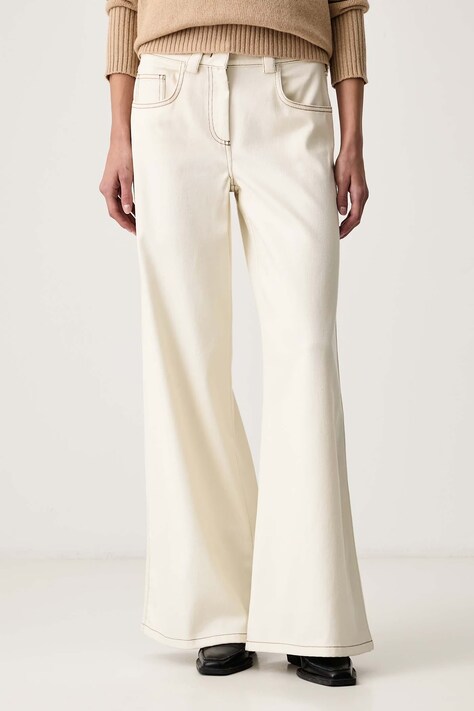 Marella Τζιν wide leg γυναικεία MLLSAIO μπεζ 2623136141200