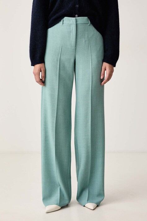 Marella Oblekové nohavice dámske MLLFIOCCO tyrkysové high waist 2623136081200