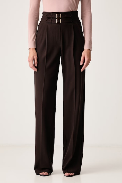 Marella штани жіночі MLLMARANTA коричневі high waist 2623136051200
