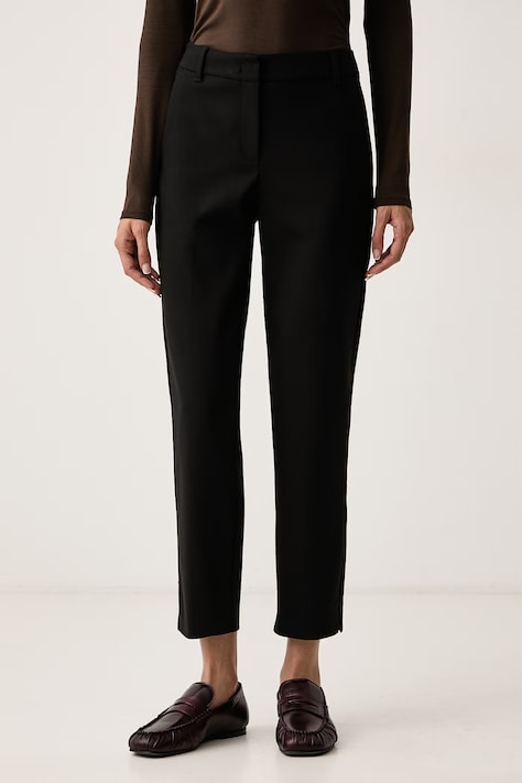 Marella Oblekové nohavice dámske s bavlnou MLLTECNICO čierne low waist 2623136041200