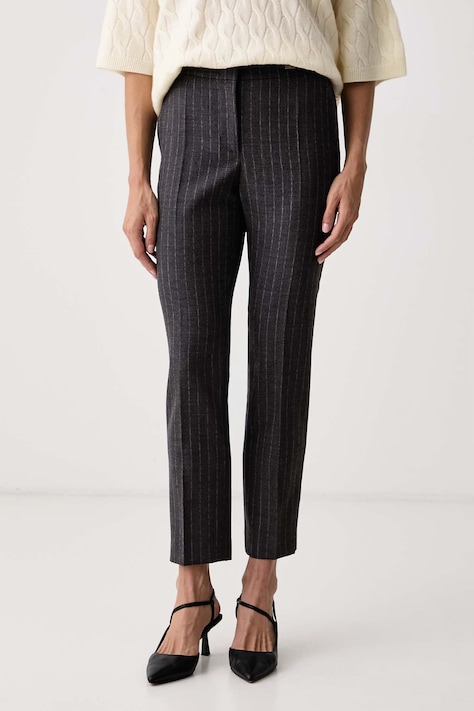 FAY Spodnie damskie z wełną szare regular waist NTW80534840XMM