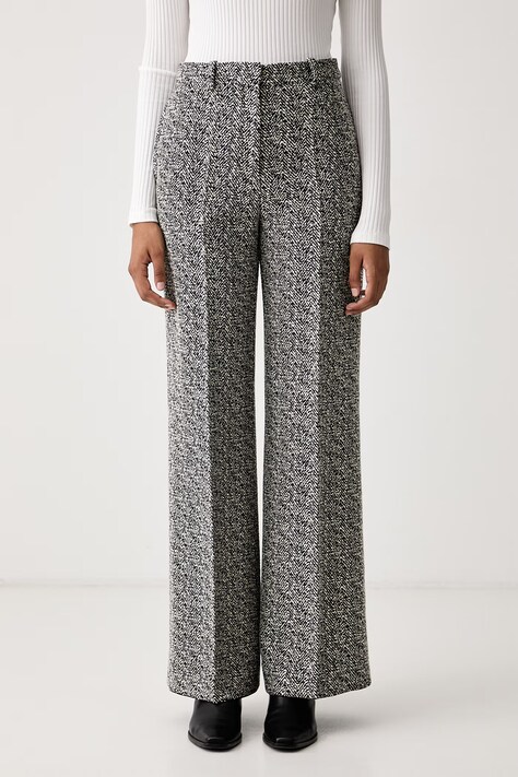 HUGO Spodnie garniturowe damskie Hasmina czarne high waist 50569834
