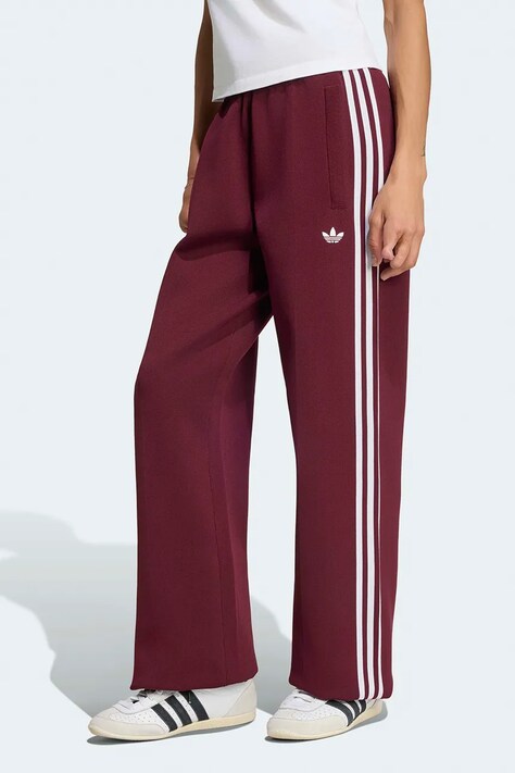 adidas Originals Spodnie dresowe damskie Adilenium Season 6 Straight Knit bordowe regular waist LH1936
