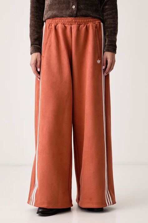 adidas Originals Spodnie dresowe damskie Adilenium Season 6 Faux Suede pomarańczowe high waist LH1926