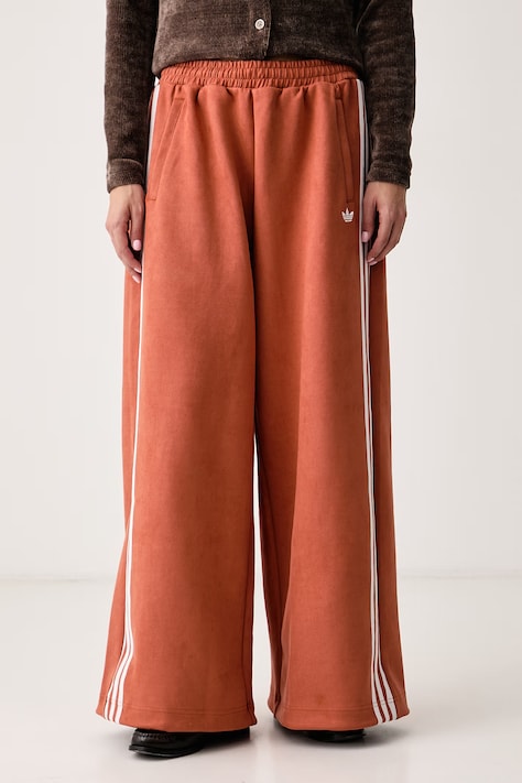 adidas Originals Spodnie dresowe damskie Adilenium Season 6 Faux Suede pomarańczowe high waist LH1926
