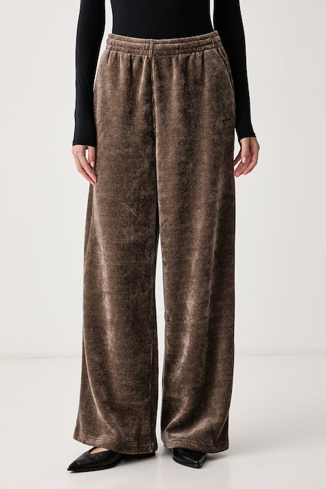 adidas Originals Nohavice dámske Chenille hnedé high waist LF6542
