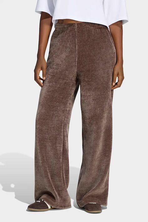 adidas Originals Spodnie damskie Chenille brązowe high waist LF6542