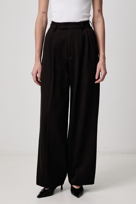 Soeur Nohavice dámske s vlnou LAUMIERE hnedé high waist PAN1418LAUMIERE