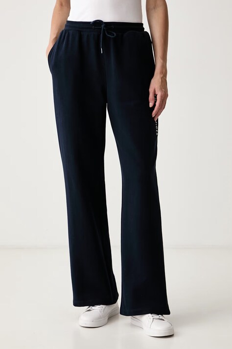 Tommy Hilfiger Spodnie lounge damskie bawełniane granatowe UW0UW06620