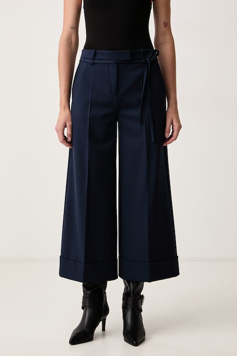 BOSS Orange Штани-палаццо жіночі C_Talotte темно-сині high waist 50569090