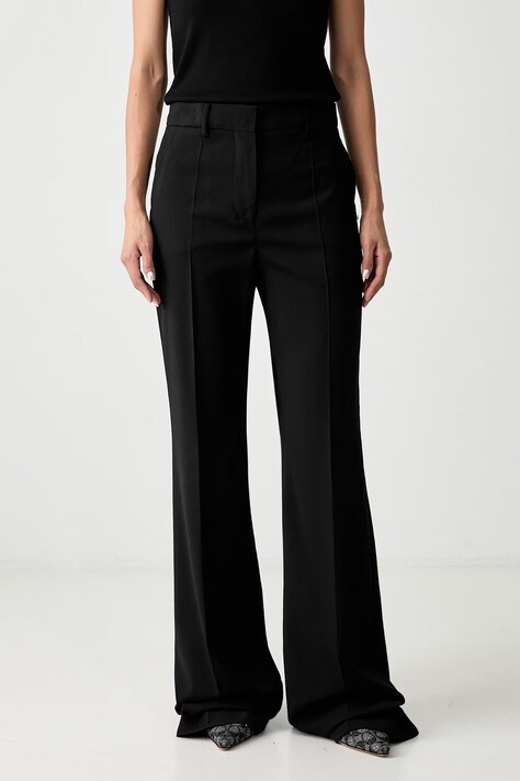 Sportmax Hangar spodnie garniturowe wełniane damskie czarne high waist 2622136011600