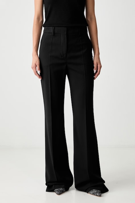 Sportmax Hangar spodnie garniturowe wełniane damskie czarne high waist 2622136011600