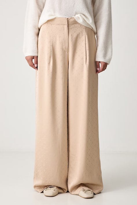 Scotch & Soda spodnie damskie beżowe high waist ULH01488F