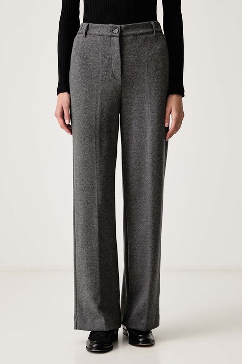 Weekend Max Mara Spodnie damskie WKDORATA szare high waist 2625786032600