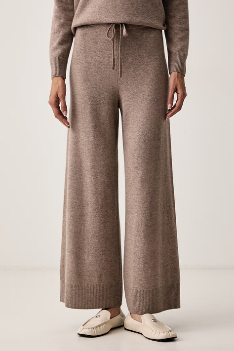 Weekend Max Mara Spodnie dresowe damskie wełniane WKDZINCO brązowe high waist 2625336012600