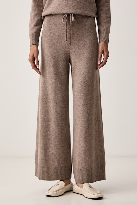 Weekend Max Mara Spodnie dresowe damskie wełniane WKDZINCO brązowe high waist 2625336012600