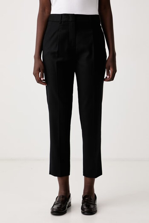 Weekend Max Mara Spodnie regular męskie z wełną WKDCALDAIA czarne regular waist 2625136112600